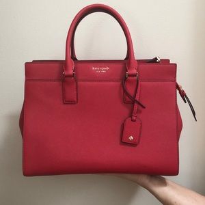 KATE SPADE CAMERON LARGE SATCHEL RED